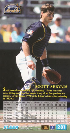 1994 Fleer Extra Bases #281 Scott Servais Back