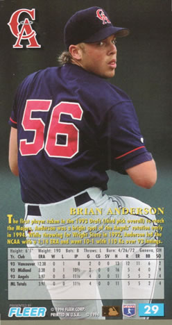 1994 Fleer Extra Bases #29 Brian Anderson Back
