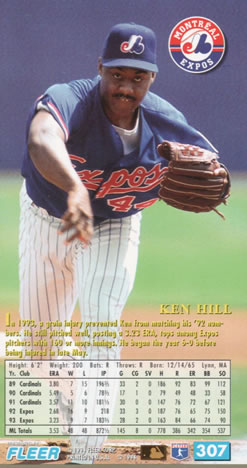 1994 Fleer Extra Bases #307 Ken Hill Back
