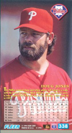 1994 Fleer Extra Bases #338 Doug Jones Back