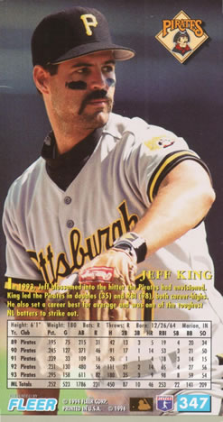 1994 Fleer Extra Bases #347 Jeff King Back