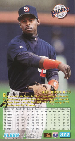 1994 Fleer Extra Bases #377 Bip Roberts Back