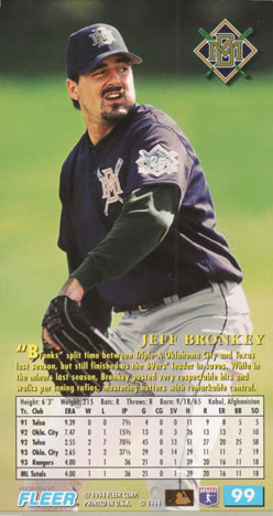 1994 Fleer Extra Bases #99 Jeff Bronkey Back