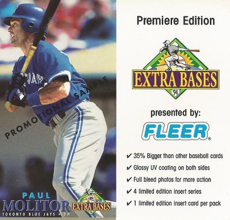 1994 Fleer Extra Bases #192 Paul Molitor Front