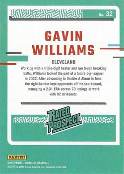 2023 Donruss #32 Gavin Williams Back