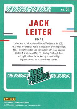 2023 Donruss #51 Jack Leiter Back