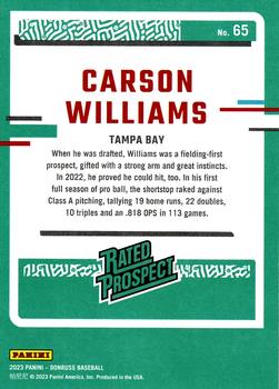 2023 Donruss #65 Carson Williams Back