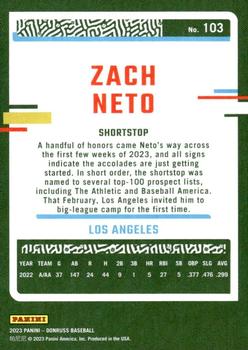 2023 Donruss #103 Zach Neto Back