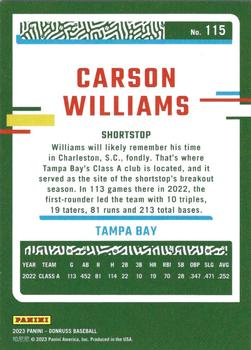 2023 Donruss #115 Carson Williams Back