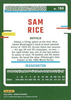 2023 Donruss #164 Sam Rice Back