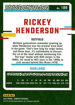 2023 Donruss #189 Rickey Henderson Back