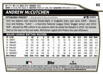 2023 Topps Big League - Electric Orange #62 Andrew McCutchen Back