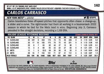 2023 Topps Big League - Electric Orange #162 Carlos Carrasco Back