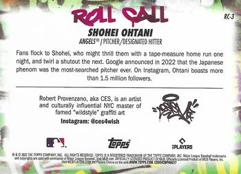 2023 Topps Big League - Roll Call Wildstyle Edition #RC-3 Shohei Ohtani Back