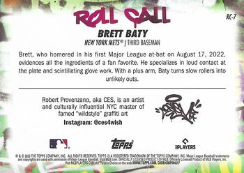2023 Topps Big League - Roll Call Wildstyle Edition #RC-7 Brett Baty Back