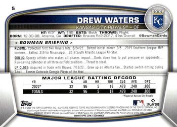 2023 Bowman #5 Drew Waters Back