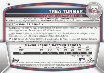2023 Bowman #10 Trea Turner Back
