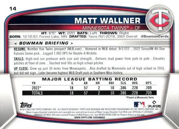 2023 Bowman #14 Matt Wallner Back