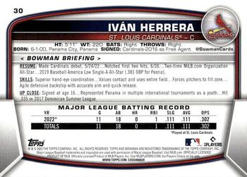 2023 Bowman #30 Ivan Herrera Back