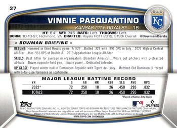 2023 Bowman #37 Vinnie Pasquantino Back