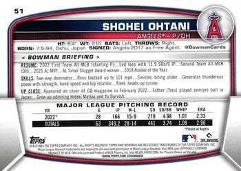 2023 Bowman #51 Shohei Ohtani Back