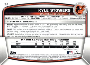 2023 Bowman #56 Kyle Stowers Back