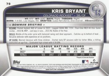 2023 Bowman #79 Kris Bryant Back