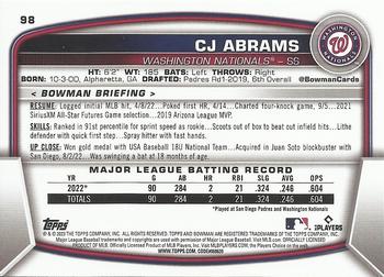 2023 Bowman #98 CJ Abrams Back