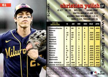 2022 Bowman Heritage #61 Christian Yelich Back