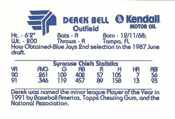 1992 Tallmadge Tire Former Chiefs Collectibles #NNO Derek Bell Back