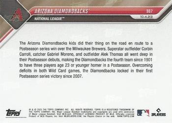 2023 Topps Now - Purple #967 Arizona Diamondbacks Back