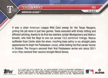 2023 Topps Now - Gold #965 Texas Rangers Back