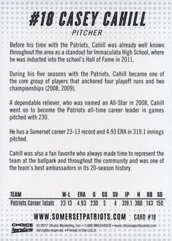 2017 Choice Somerset Patriots Top 20 #18 Casey Cahill Back