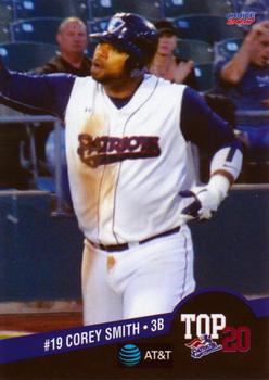 2017 Choice Somerset Patriots Top 20 #19 Corey Smith Front