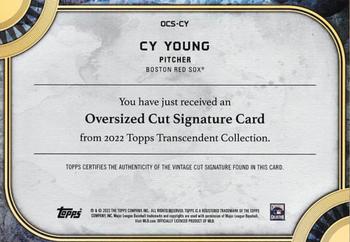 2022 Topps Transcendent Collection - Oversized Cut Signatures #OCS-CY Cy Young Back