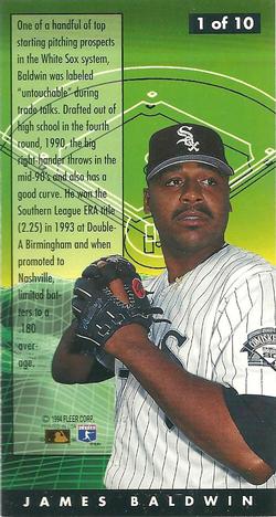 1994 Fleer Extra Bases - Major League Hopefuls #1 James Baldwin Back