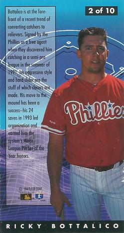 1994 Fleer Extra Bases - Major League Hopefuls #2 Ricky Bottalico Back