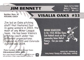 2004 Grandstand Visalia Oaks #NNO Jim Bennett Back
