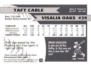 2004 Grandstand Visalia Oaks #NNO Taft Cable Back