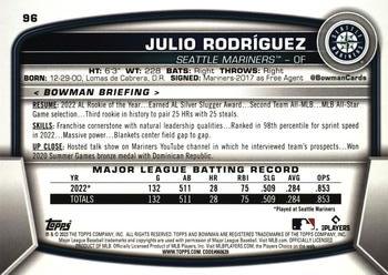 2023 Bowman - Green #96 Julio Rodriguez Back