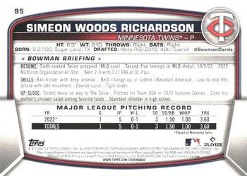 2023 Bowman - Black Pattern #95 Simeon Woods Richardson Back
