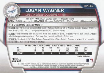 2023 Bowman - Prospects #BP-36 Logan Wagner Back