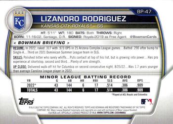 2023 Bowman - Prospects #BP-47 Lizandro Rodriguez Back