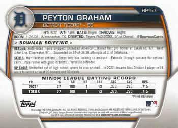 2023 Bowman - Prospects #BP-57 Peyton Graham Back