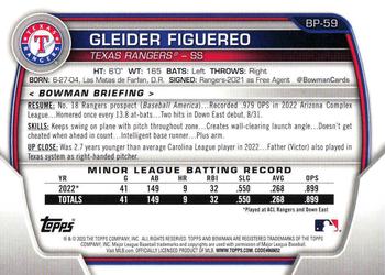 2023 Bowman - Prospects #BP-59 Gleider Figuereo Back
