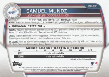 2023 Bowman - Prospects #BP-80 Samuel Munoz Back
