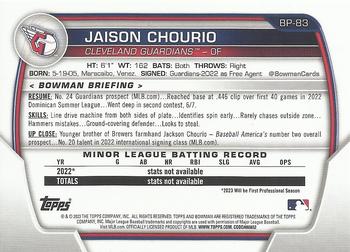 2023 Bowman - Prospects #BP-83 Jaison Chourio Back