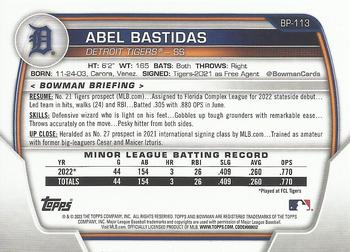 2023 Bowman - Prospects #BP-113 Abel Bastidas Back