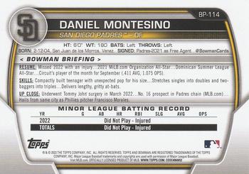 2023 Bowman - Prospects #BP-114 Daniel Montesino Back
