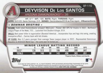 2023 Bowman - Prospects #BP-116 Deyvison De Los Santos Back
